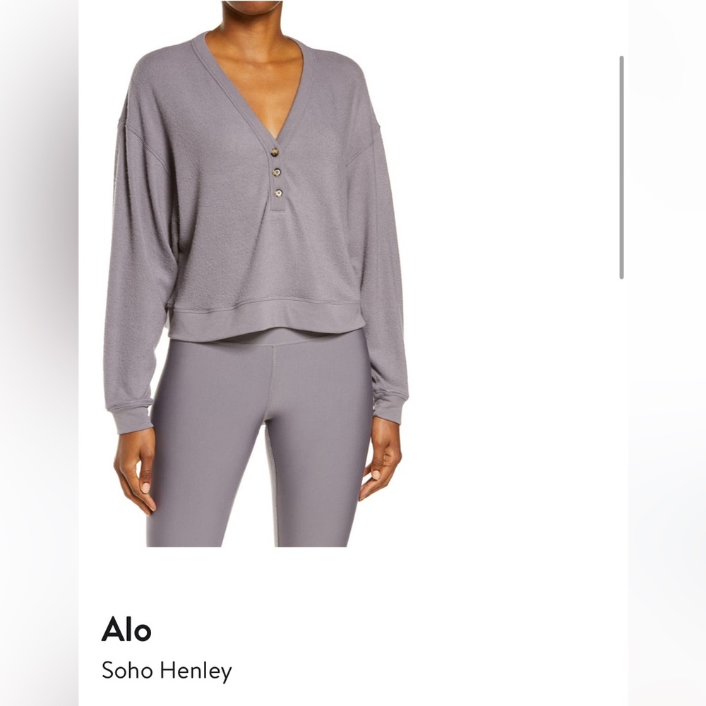 Alo Soho Henley Purple Dusk